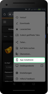 Pwa instruction Android Chrome
